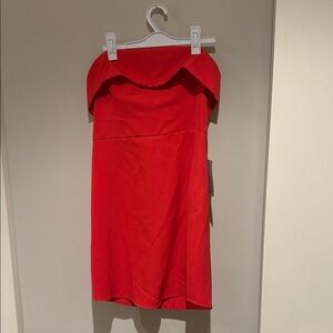Astr Vibrant Red Strapless Dress